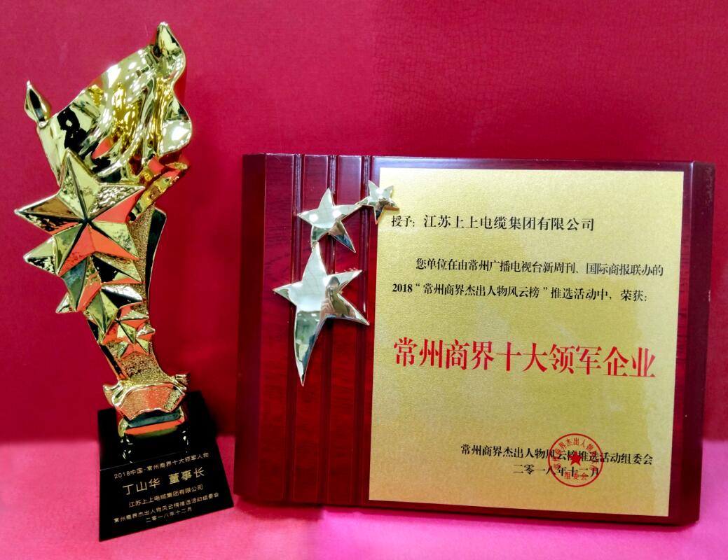 2018年12月6日，丁山华董事长荣获“常州商界十大领武士物”